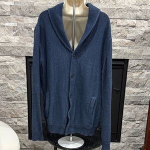 Banana Republic Men's Navy Cardigan Sweater